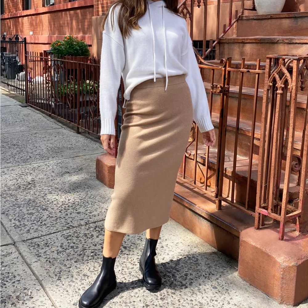 Babaton Johan Dark Grey Wool Skirt